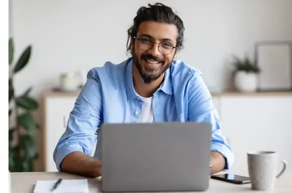 Man with notebook